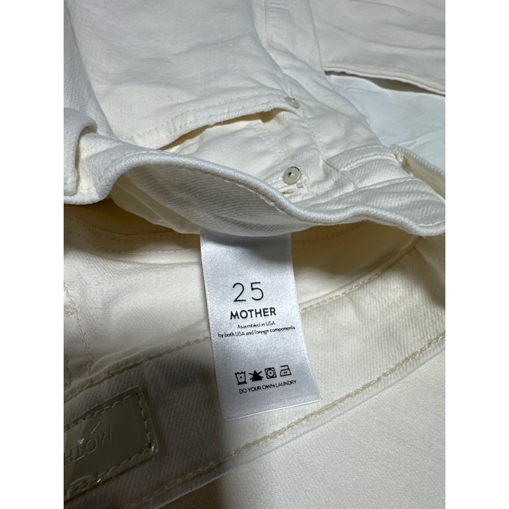 Mother The Tomcat Ankle Jeans Off-White Cream Puffs Size 25 - Picture 5 of 8